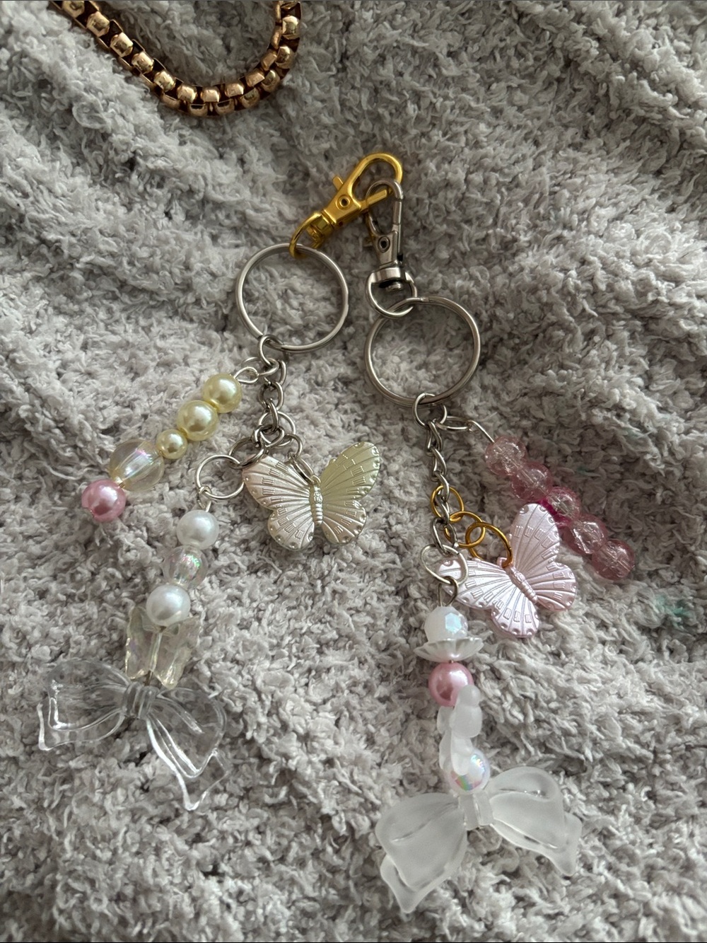 Butterfly and Bow Keychain Set 2 pc set